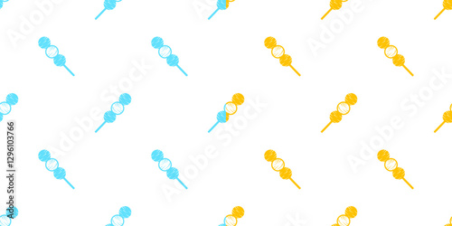Hanami Dango pattern background. doodle dango pattern background. Dango Seamless Pattern background.