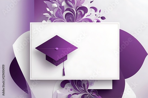 Educational graduation ceremony convocation invitation card or banner graphic resource