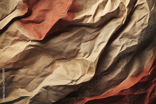 Crumpled brown paper as a background. Toned image.