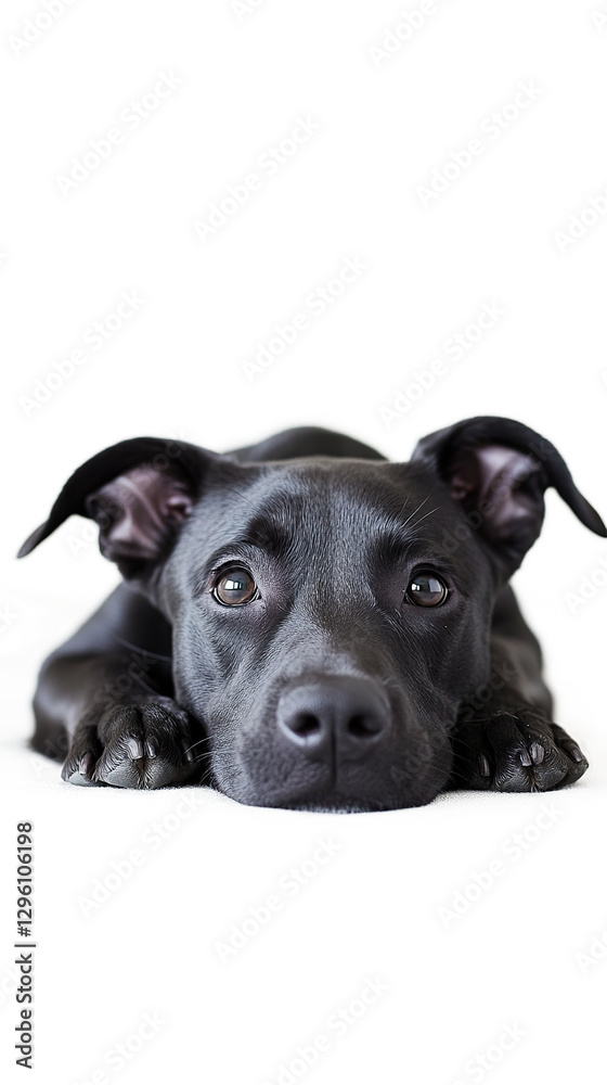 Adorable black puppy, cute dog portrait isolated on transparent background Adorable black puppy, cute dog portrait isolated on transparent background