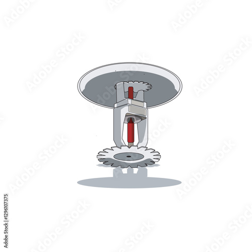 Pendant fire sprinkler for fire protection, automatic activation, water spray, fire suppression, safety system, emergency response, firefighting, industrial safety, and hazard prevention.