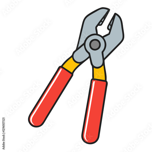 Bolt Cutter icon with red handles on white background