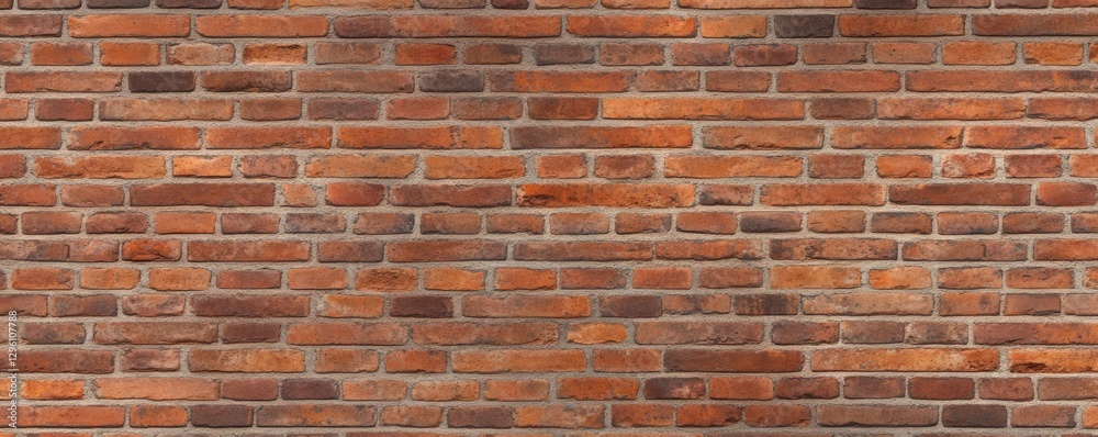 Fototapeta premium A textured red brick wall showcasing varying shades and patterns, ideal for backgrounds or construction design.