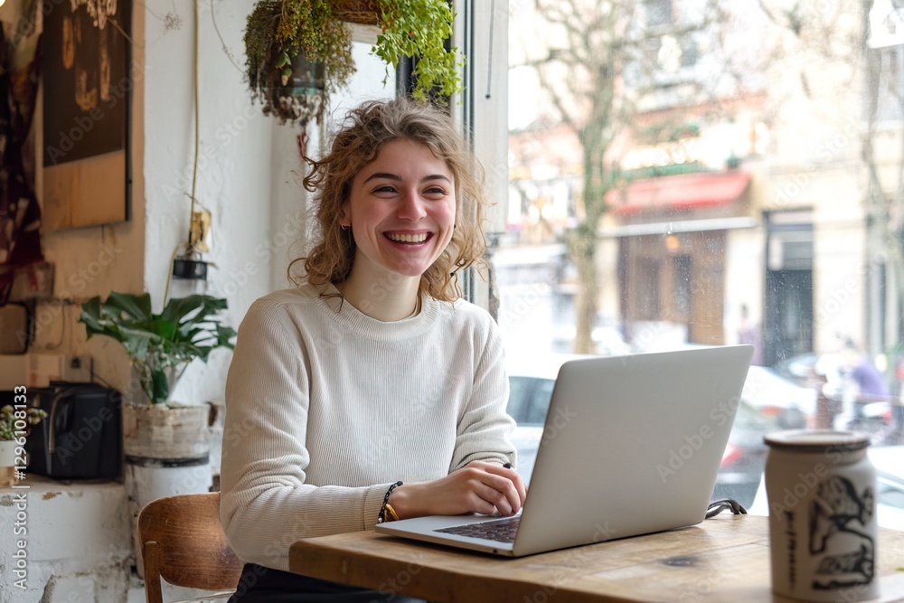 Woman working on laptop. Woman working on laptop.