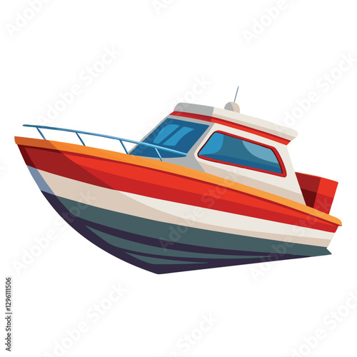 boat on white background