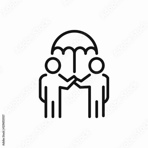 People under umbrella icon vector sign