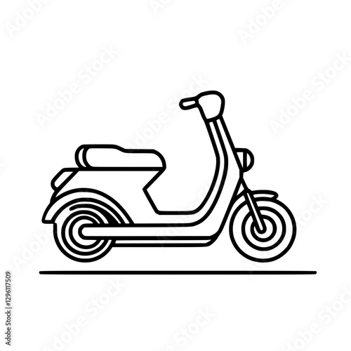 Scooter Icon Representing Urban Transportation, Mobility, and Eco-Friendly Travel