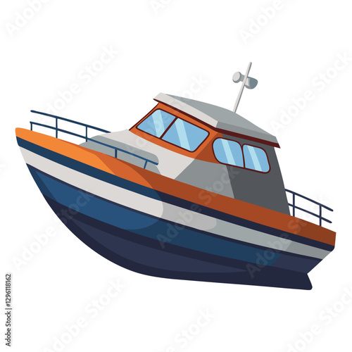 boat on white background