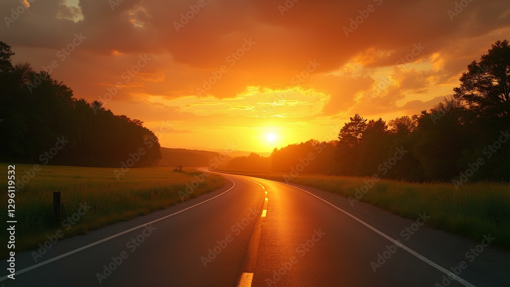 Serene Sunset Road Trip A Pathway to Adventure Serene Sunset Road Trip A Pathway to Adventure