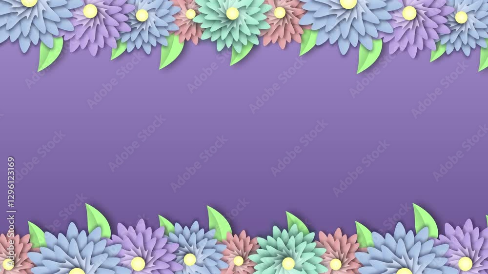 Lilac Horisontal Animated Background with Flowers Lilac Horisontal Animated Background with Flowers