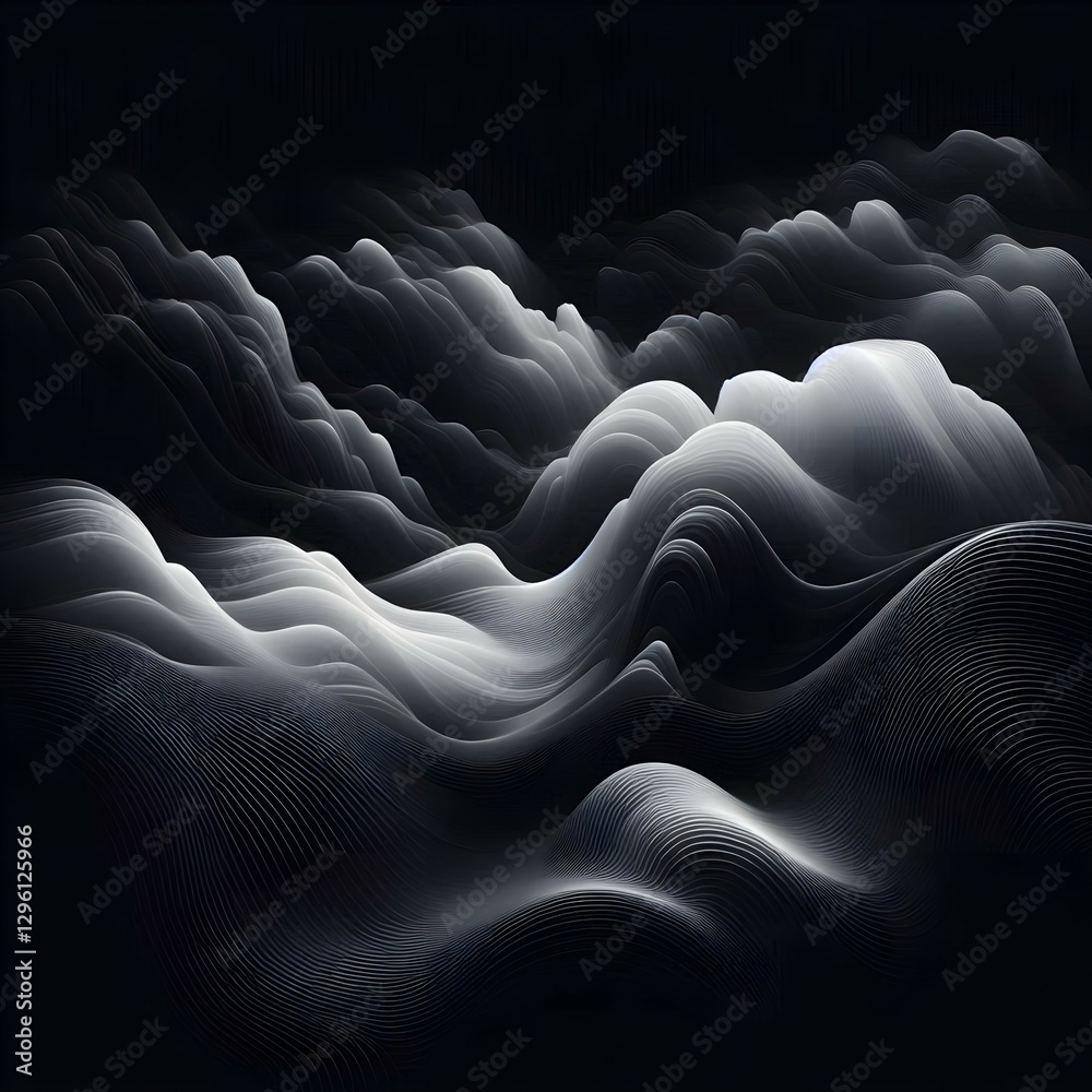 Obraz premium abstract black and white wavy background