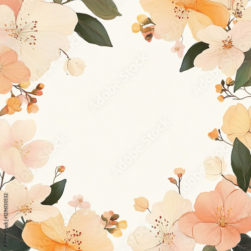 Illustration of beautiful flowers on a white background with copy space and text space ideal for greeting card and wishing cards 