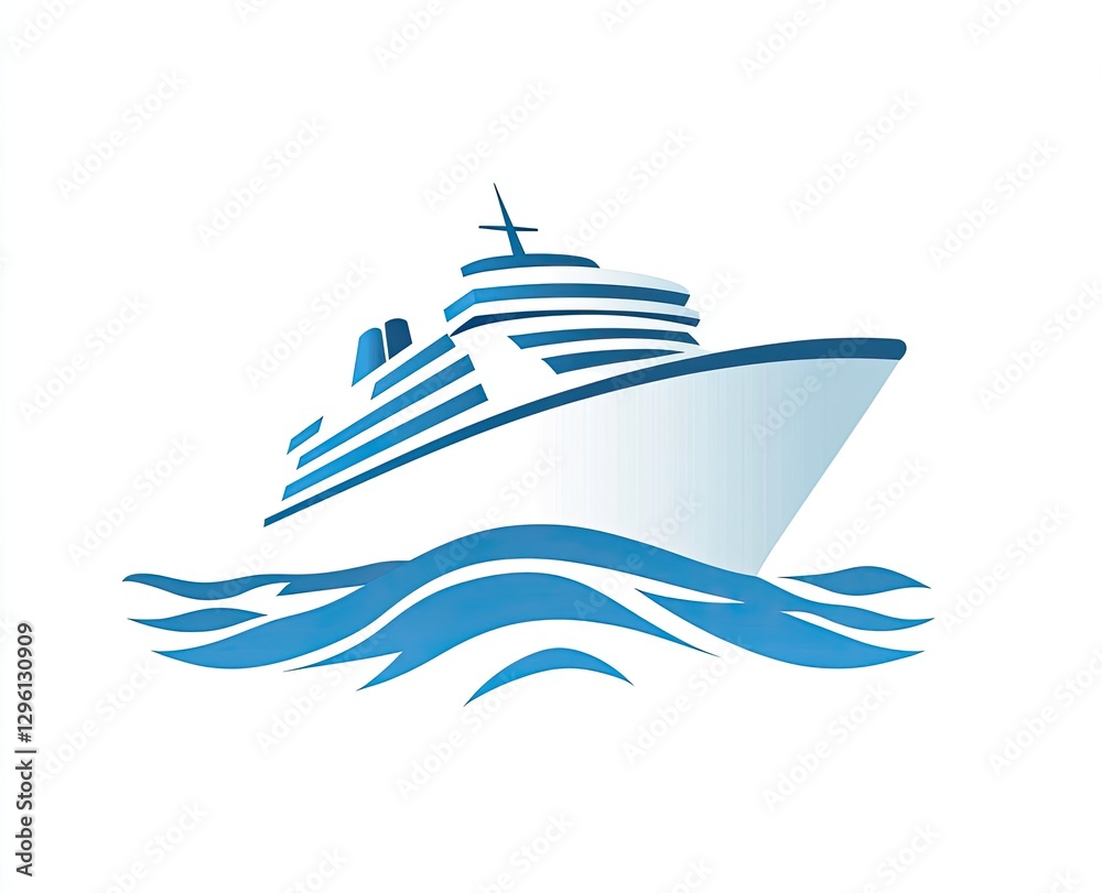 Cruise ship sailing on ocean waves Cruise ship sailing on ocean waves