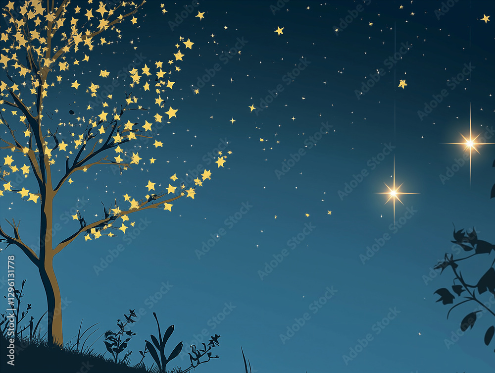Fototapeta premium Animated background with shining stars