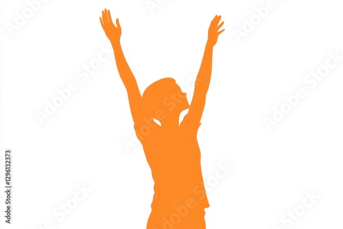 Vibrant Silhouette of a Person Expressing Joy and Freedom Outdoors