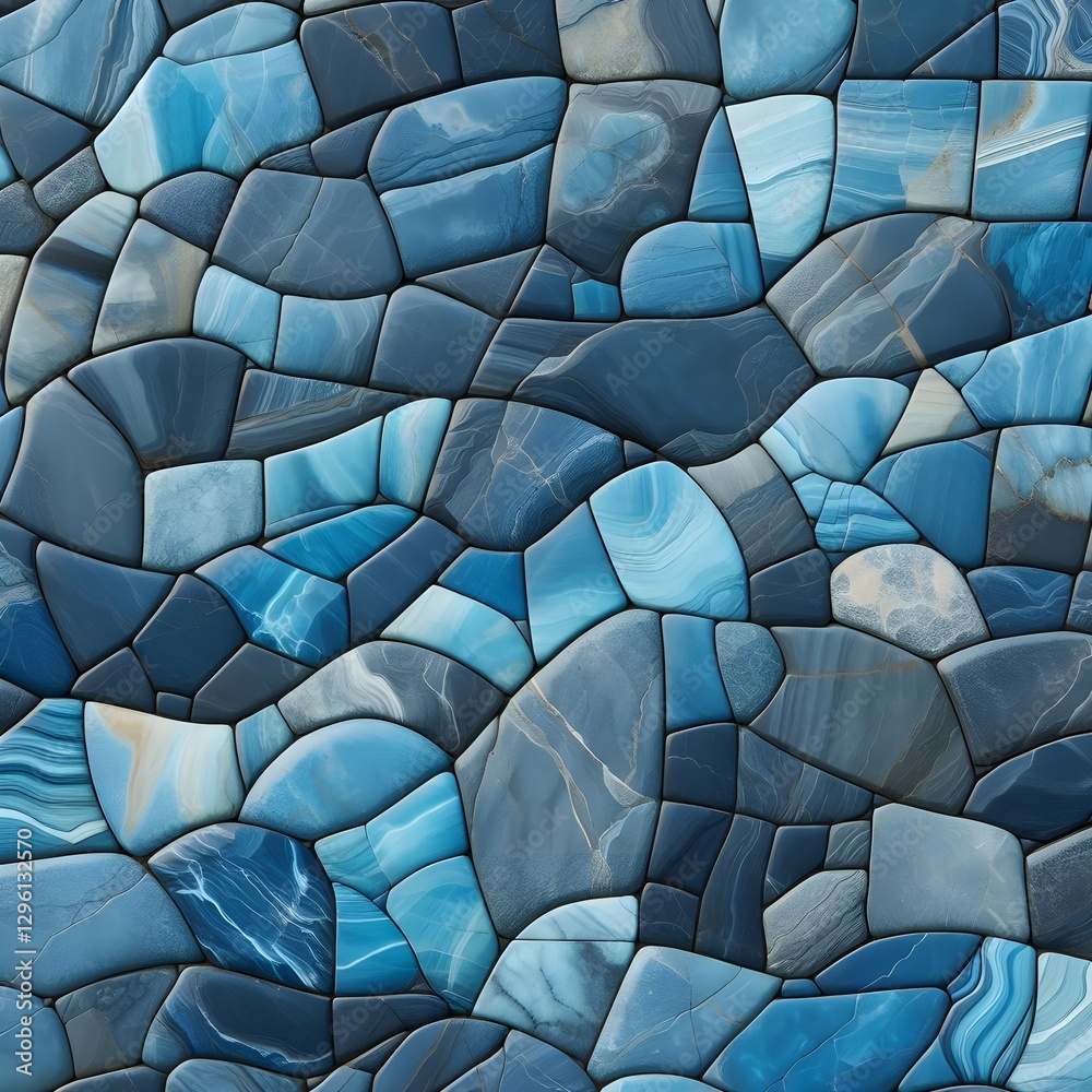 Fototapeta premium blue stone wall texture background 