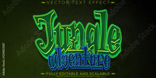 Jungle editable text effect, editable horror and scary text style