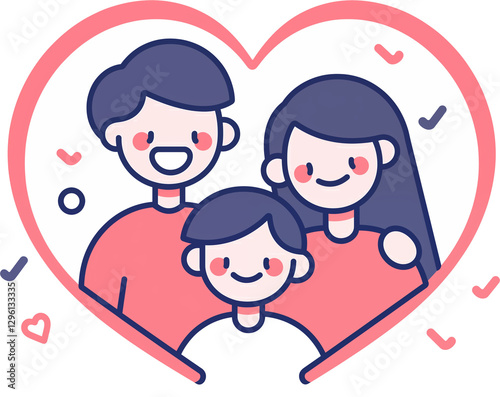 happy family with heart