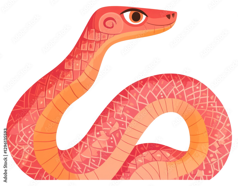 Naklejka premium PNG Chinese zodiac snake illustration geometric colorful.