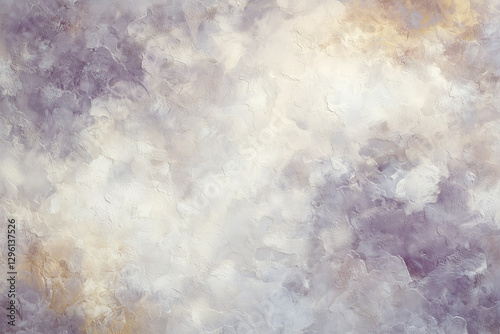 Minimalist abstract texture featuring soft hues of white, gray, and lavender, creating serene and calming atmosphere. Ideal for backgrounds or artistic projects
