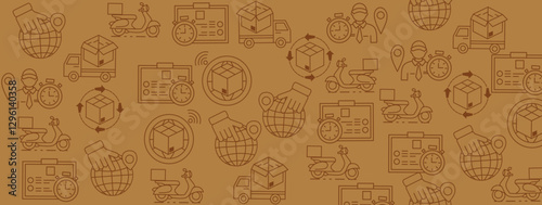 Set of hand drawn cartoon vector images with shipping symbols and objects. Ink style sketch illustrations for postcards, banners, posters, etc. Vector line art illustrations.