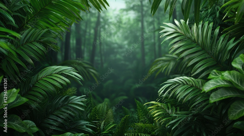 Lush green foliage frames a tranquil path through a dense forest, inviting exploration and showcasing the beauty of nature. Lush green foliage frames a tranquil path through a dense forest, inviting exploration and showcasing the beauty of nature.