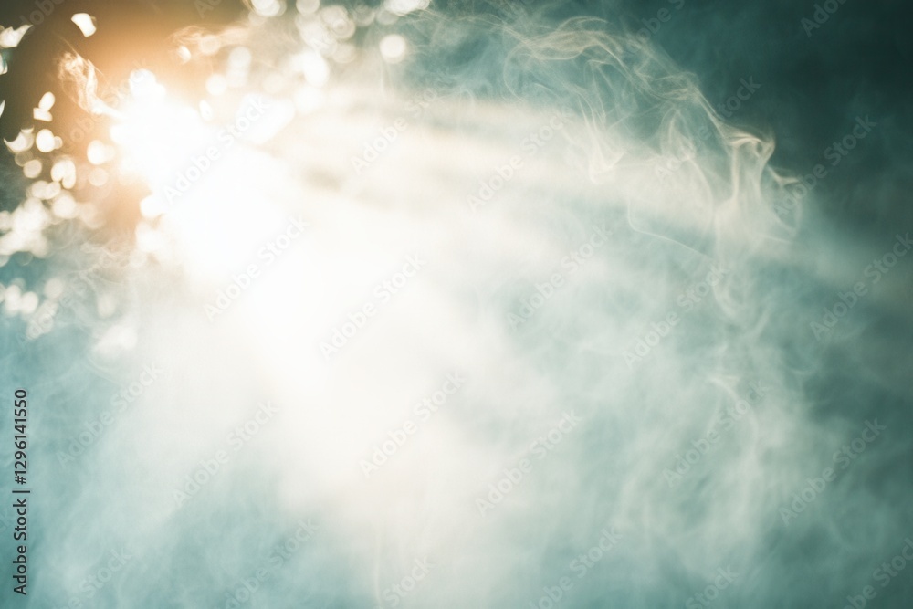Naklejka premium Ethereal Light Beam Through Mist on a Calm Bright Background