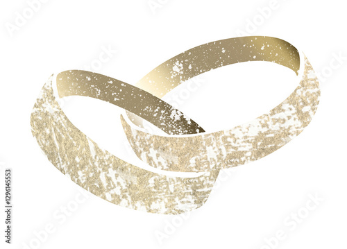 A beautiful pair of elegant gold wedding rings displayed gracefully on a pristine white background, enhancing their stunning appearance