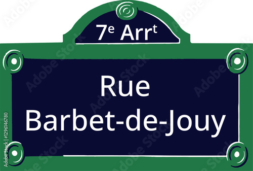 7e Arrt, Elegant Parisian Street Sign