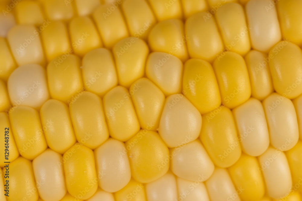 peeled corn cob with yellow and white seeds of different sizes and shades peeled corn cob with yellow and white seeds of different sizes and shades