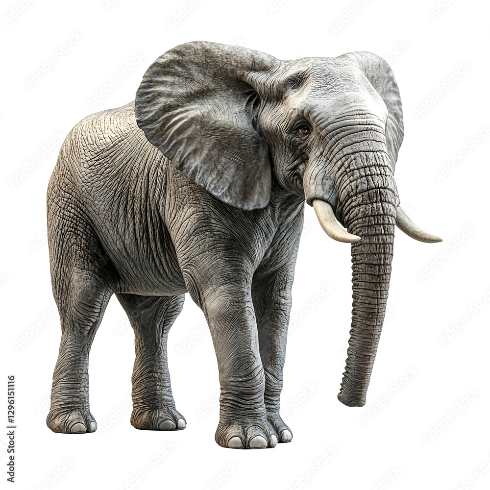 Obraz premium 3D illustration of an elephant isolated on transparent background