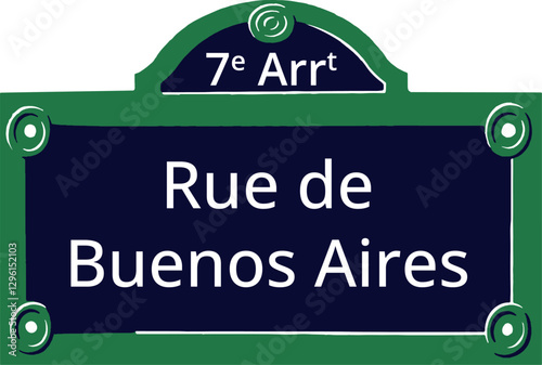 7e Arrt, Elegant Parisian Street Sign