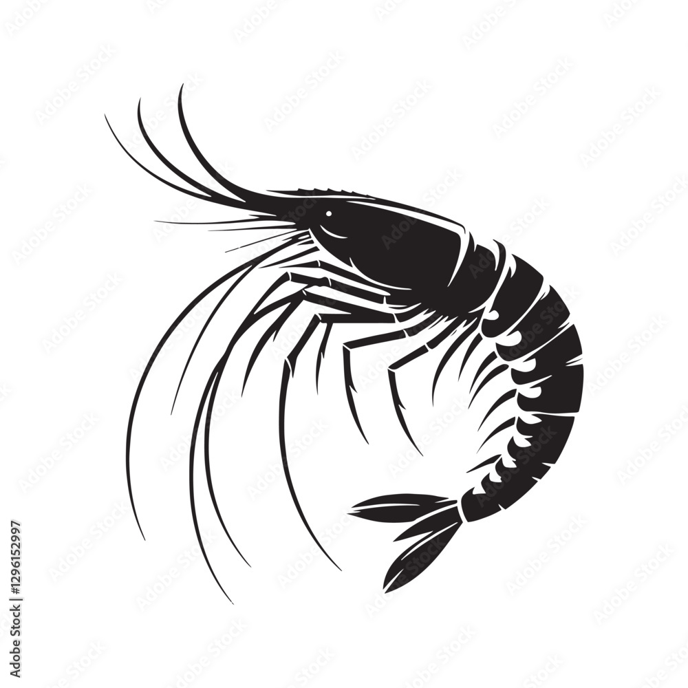 Mesmerizing Krill silhouette, a hypnotic dance in the sea - Krill illustration - Minimalist Krill vector Mesmerizing Krill silhouette, a hypnotic dance in the sea - Krill illustration - Minimalist Krill vector