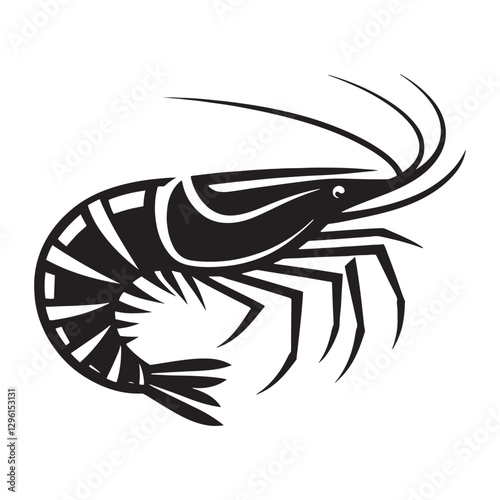 Elusive Krill silhouette, a tiny marvel of the ocean - Krill illustration - Minimalist Krill vector