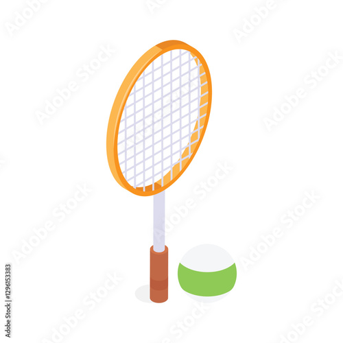 Get this creative icon of tennis racket in modern design style