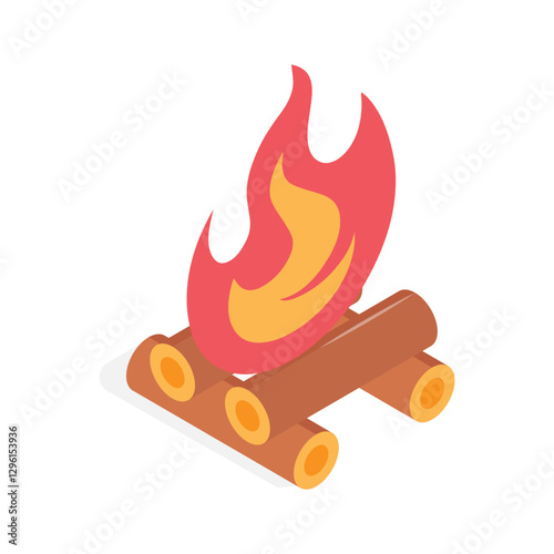 Get this amazing icon of campfire in modern style
