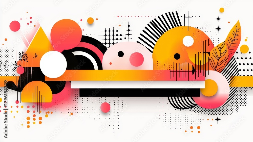 Obraz premium Dynamic abstract composition digital art graphic design modern aesthetic colorful view