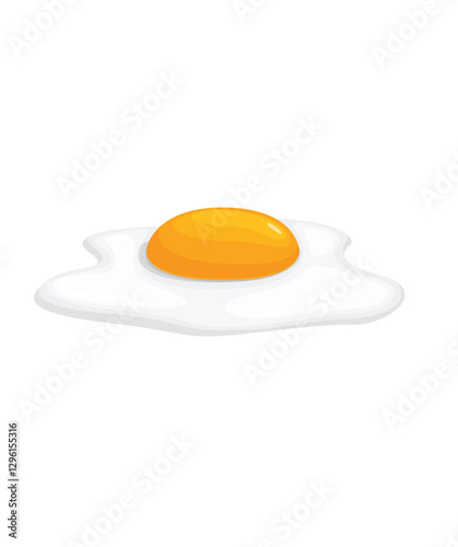 Fried eggs viewed from the side