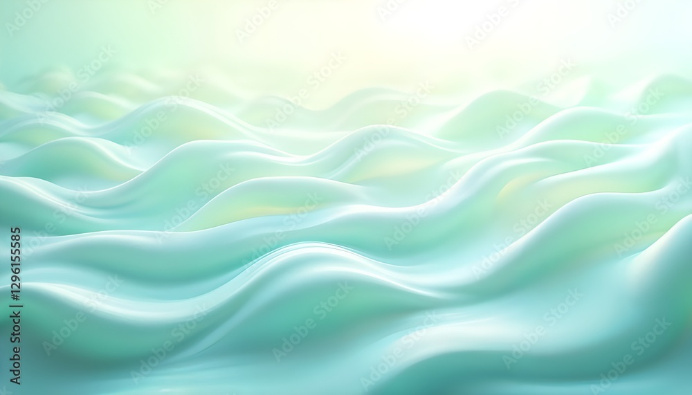 Fototapeta premium abstract light bluish green background with smooth and fluid waves