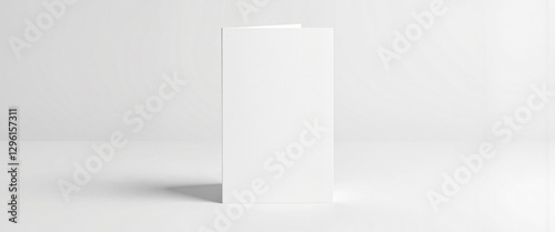 Minimalist vertical greeting card mockup on clean white background, design inspiration
