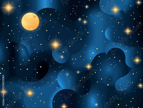 Sparkling starry cartoon background photo