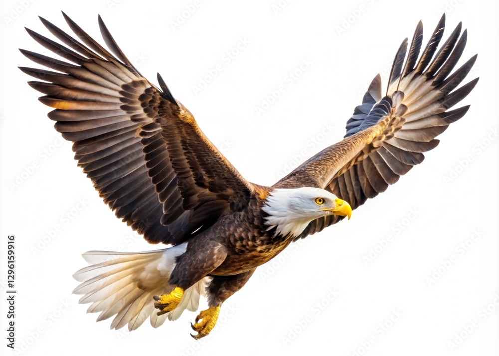 Flying Animal Eagle Bird on White Background Flying Animal Eagle Bird on White Background