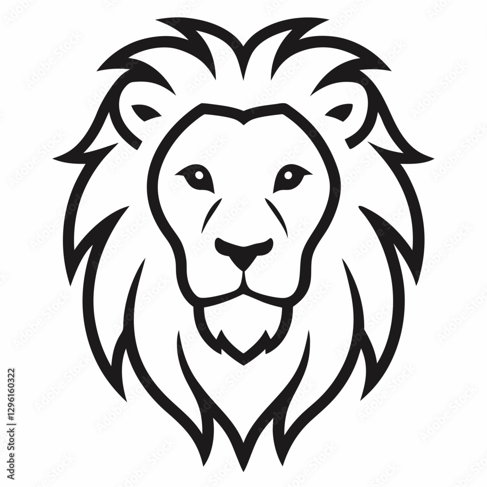 Obraz premium lion head vector illustration