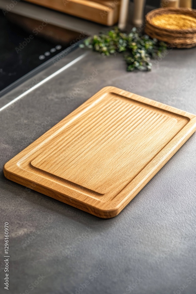 Fototapeta premium A natural wood kitchen board.