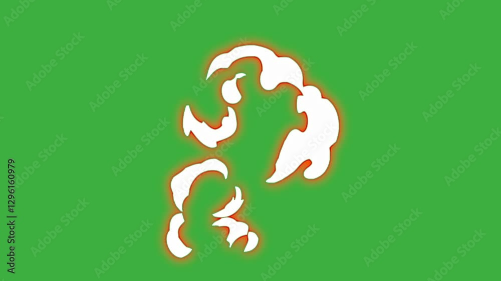 Looping video animation cartoon energy element effect moving on green screen background