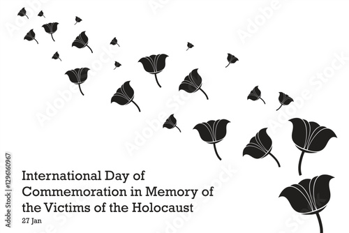 International Day of Commemoration in Memory of the Victims of the Holocaust. Vector illustration International holiday events. Holocaust commemoration day