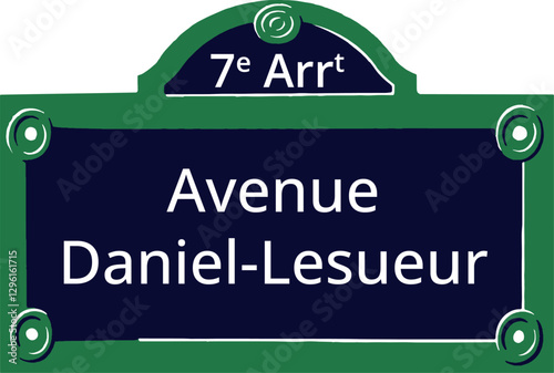 7e Arrt, Elegant Parisian Street Sign