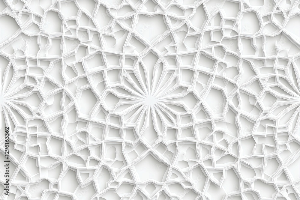 Intricate white geometric pattern design Intricate white geometric pattern design