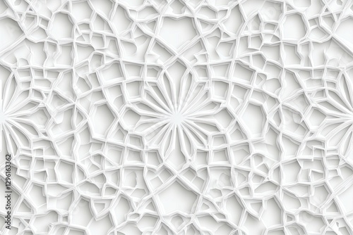 Fototapeta Naklejka Na Ścianę i Meble -  Intricate white geometric pattern design