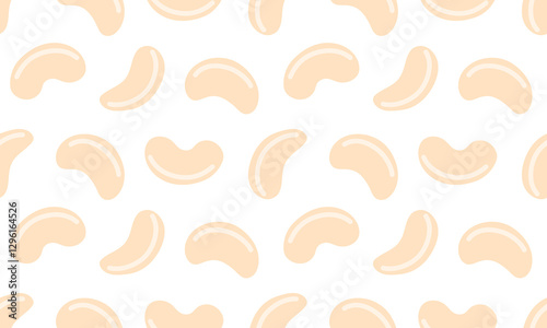 Cashew seamless pattern. Nuts and seeds background design. Vegan food ingredients. Vector illustration